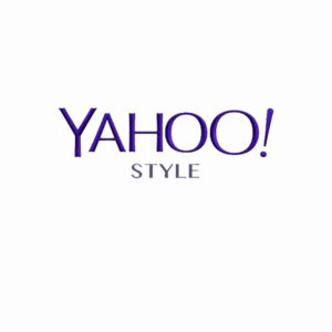 A purple yahoo style logo on top of a white background.