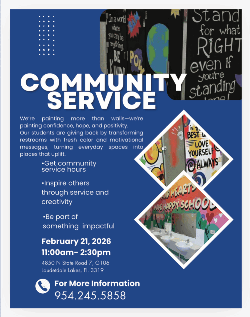 private school middle high school Lauderdale Lakes community service